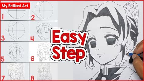 8 Easy Steps To Draw Shinobu Kocho Demon Slayer Anime Drawing Tutorial