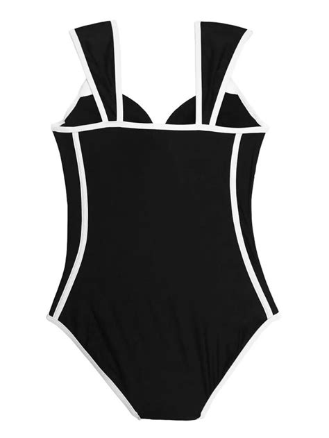 trizchlor retro black white striped push up one piece swimsuit bodysui retro swimsuit push up