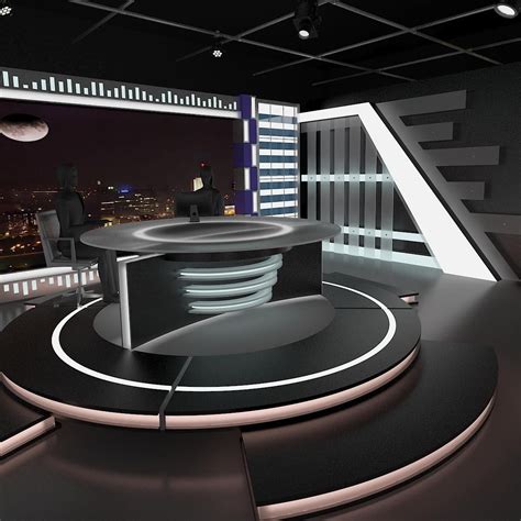3d Virtual News Set 006 Tv Set Design Virtual Tv Studio Tv Studio Set