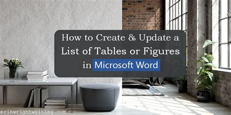 How To Create And Update A List Of Tables Or Figures In Microsoft Word
