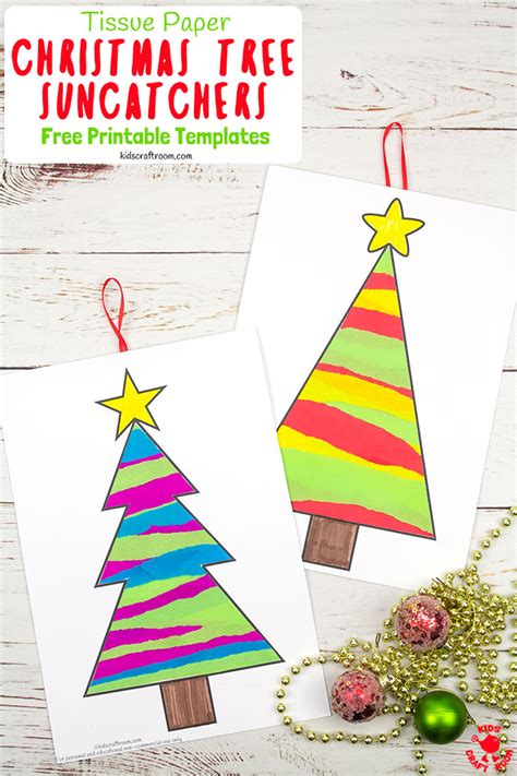Tissue Paper Christmas Tree Suncatchers Paper Christmas Tree Free