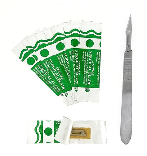 10 Sterile 11 Surgical Blades With Free 3 Scalpel Knife Handle
