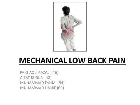 Mechanical Low Back Pain Ppt