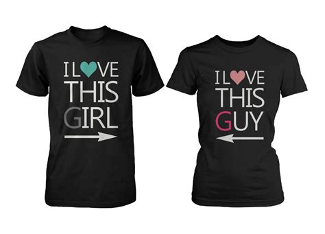 Cute His And Hers Matching Couple T Shirts I Love This Guy And Girl