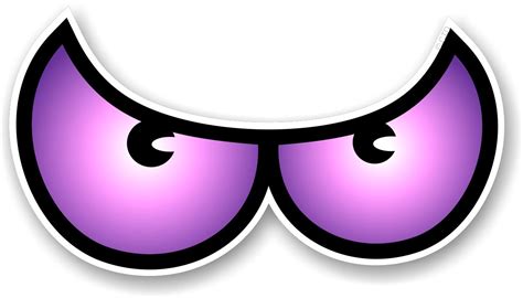 Pair Of Cartoon Angry Evil Eye Eyes Design In Purple For Motorbike
