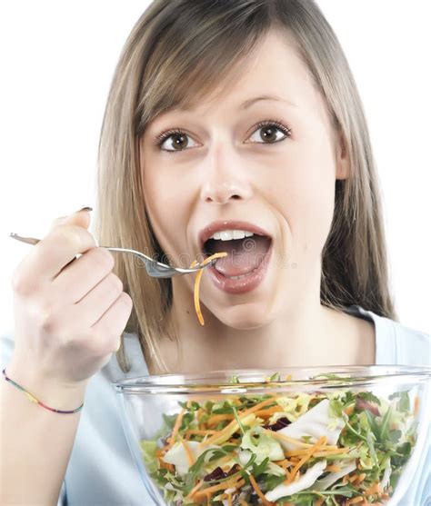 Woman Eating Salad Stock Photo Image Of Lifestyle Diet 8299868