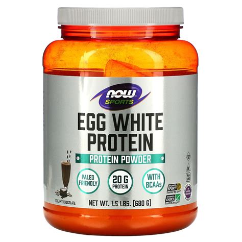 Now Foods Sports Egg White Protein Creamy Chocolate 15 Lbs 680 G