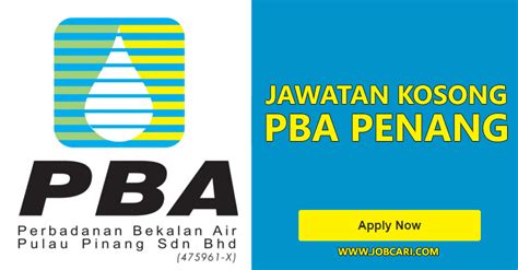 Corporatised in 1999 to serve as penang's water supply company. Jawatan Kosong di Perbadanan Bekalan Air Pulau Pinang PBA ...