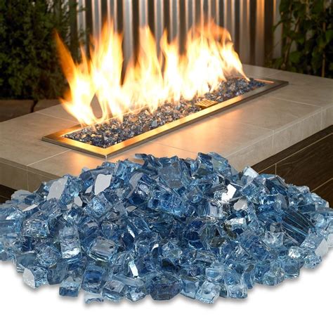 American Fire Glass 1 2 Pacific Blue Reflective Fire Glass 50 Lbs Fire Pit Oasis