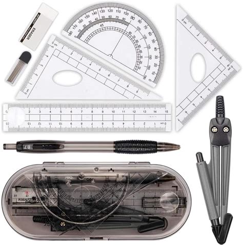 Jzk 8 X Drawing Ruler Set Math Geometry Kit Compass Protractors Square