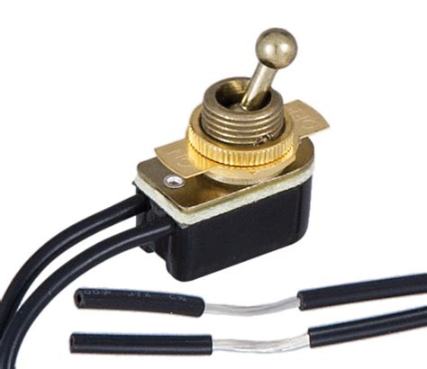 Put one of your volt meter leads (or pigtail light bulb) on the white wires and touch the other lead to one of the wires that were removed from the switch. On-Off Brass Toggle Switch 40411 | B&P Lamp Supply