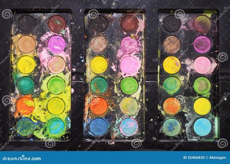 Messy Paint Palette Stock Photo Image Of Colours Used 55466830