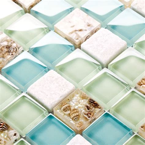 39 Blue Sea Glass Mosaic Tile Bathroom Decoredo Glass Mosaic Tiles