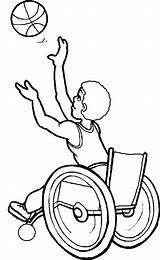 Basketball Cliparts Cartoon Children Wheelchair Hoops Drawing Playing Hoop Disabilities Drawings Library Clipart sketch template