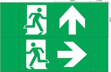 Self Adhesive Universal Emergency Legend Sign Emergency Lighting