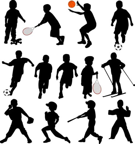 Sport Kids Silhouettes — Stock Vector © Nebojsa78 2338711