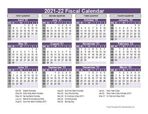 Fiscal Year Calendar