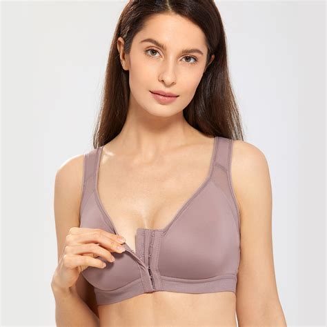 Delimira Womens Full Coverage Front Closure Bra Wire Free Back Support