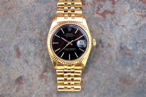 1974 Rolex Datejust Ref 1601 Solid 18kt Yellow Gold Black Dial