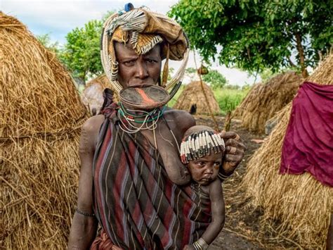 Mursi Woman With Lip Plate In The Southern Omo Valley Of Ethiopia