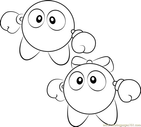 Kirby is a cute pink creature. Lololo and Lalala Coloring Page for Kids - Free Kirby ...