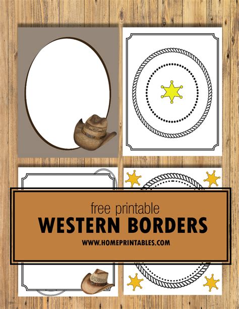 Download These Free Printable Western Borders With 5 New Designs