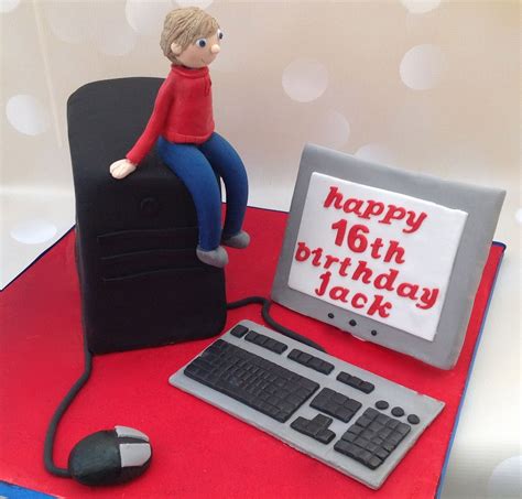 Our list of kid's birthday party trends for 2021 include the rise of the pastel rainbow and new takes on cake pops (yes, the confections can get even better). Computer cake for a 16 year old | Computer cake, Happy ...