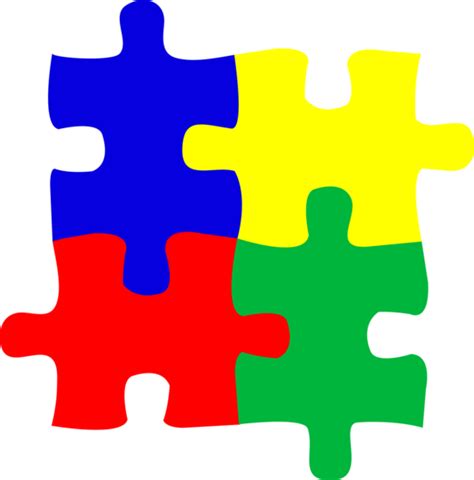 Four Puzzle Pieces Logo Design - Free Clip Art