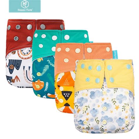 Genuine Happy Flute Os Suede Cloth Pocket Baby Cloth Diaper With Two