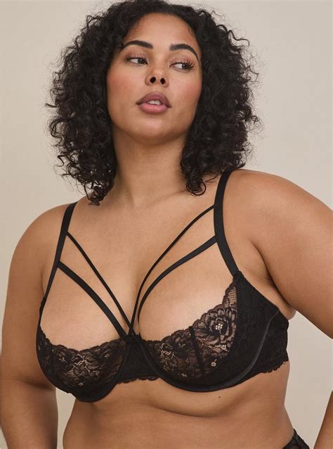 Plus Size Lightly Lined Strappy Underwire Half Cup Bra Torrid