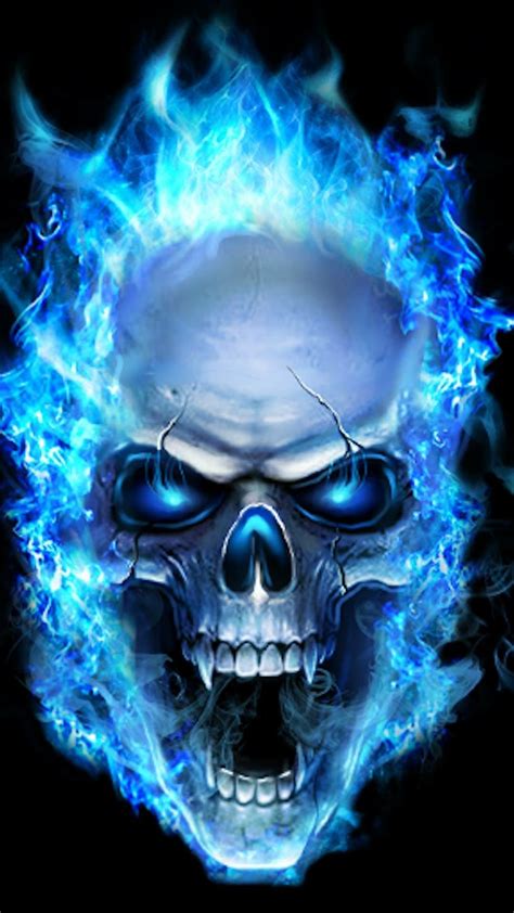 Blue Flame Skull In 2019 Blue Fire Skull 3033269 Hd Wallpaper