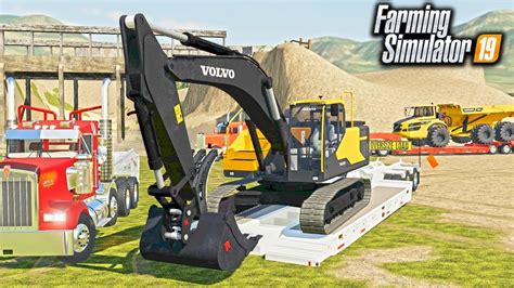 Fs19 Mining And Digging Operation Heavy Hauling Volvo Excavator And Rock