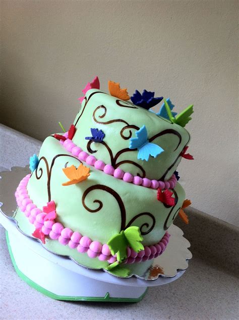 Rainbow Butterfly Birthday Cake Butterfly Birthday Cakes Cool