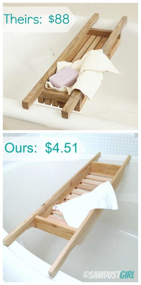 This diy bathtub tray could be done with very limited tools. DIY Gift Ideas: Cedar Bathtub Caddy - Sawdust Girl®