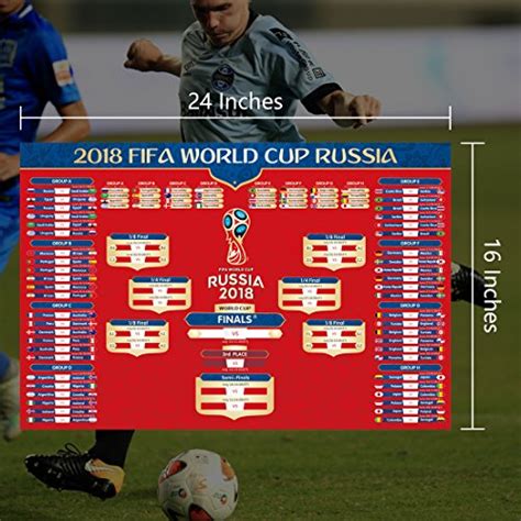 Komiwoo Russia 2018 World Cup Wall Chart Poster Customized With Us Est