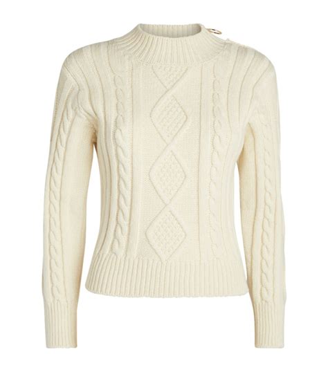 Womens Sandro Beige Cable Knit Sweater Harrods Uk