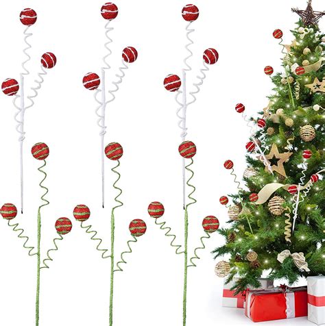 6 Pcs Christmas Tree Decoration Candy Picks Artificial