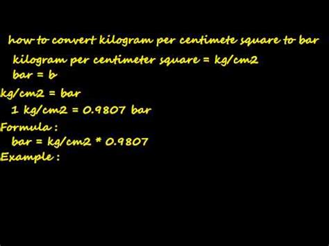 1 kg = 0.00980665 kn. how to convert kg/cm2 to bar - pressure converter - YouTube