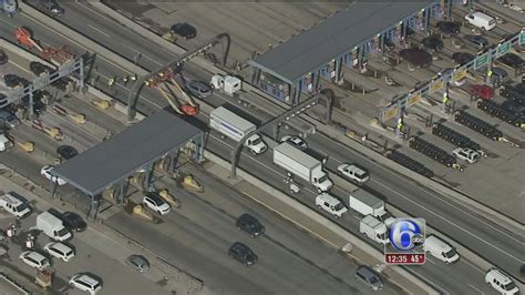 ez pass express lanes under construction at mid county toll plaza 6abc philadelphia