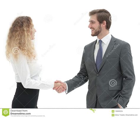 Handshake Of A Businessman And Business Woman Stock Photo Image Of