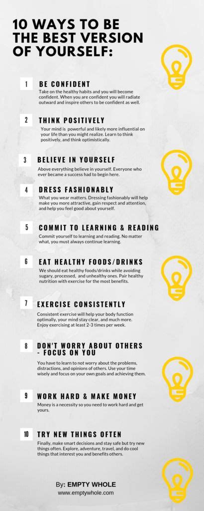 10 Ways To Become The Best Version Of Yourself Your Best You By Empty