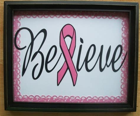 Pink Ribbon Breast Cancer Awareness Sign Support By Elainescrafts