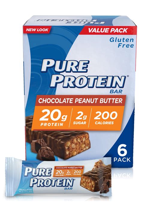 Pure Protein Bars Chocolate Peanut Butter 20g Protein Gluten Free 1