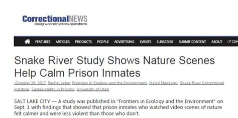 Snake River Study Shows Nature Scenes Help Calm Prison Inmates