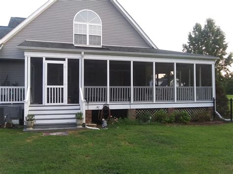 Wrap Around Screened In Porch With Five Bar Vinyl Door Screen Tight