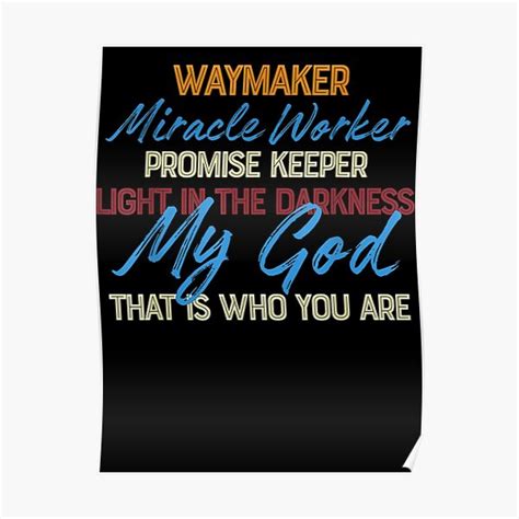 Waymaker Miracle Worker Promise Keeper Light In The Darkness My God