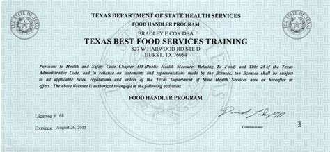 Texas food handlers card online. Texas DSHS License - Texas Best Food Services Training