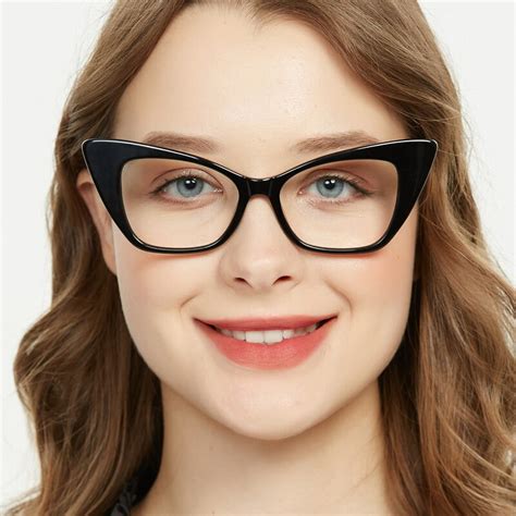 phoebe cat eye black full frame acetate eyeglasses glassesshop