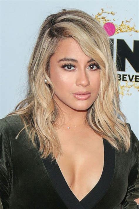 Ally Brooke Wavy Light Brown All Over Highlights Dark Roots Two Tone