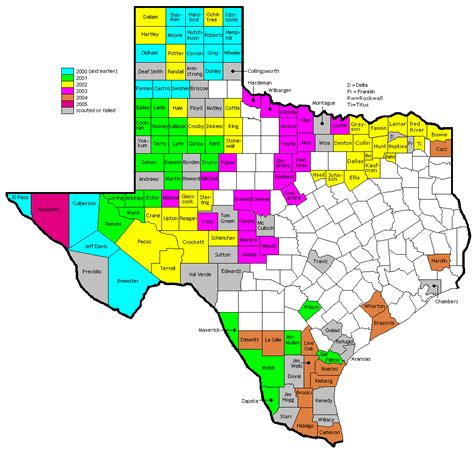 Multi Color Texas Map With Counties Capitals And Majo